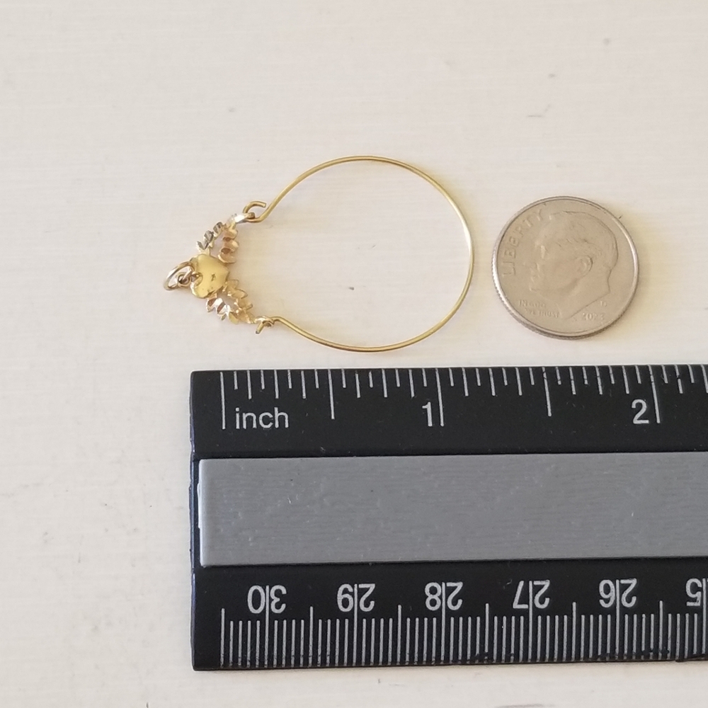 14K Gold Hearts Charm Holder - Picture 7 of 8